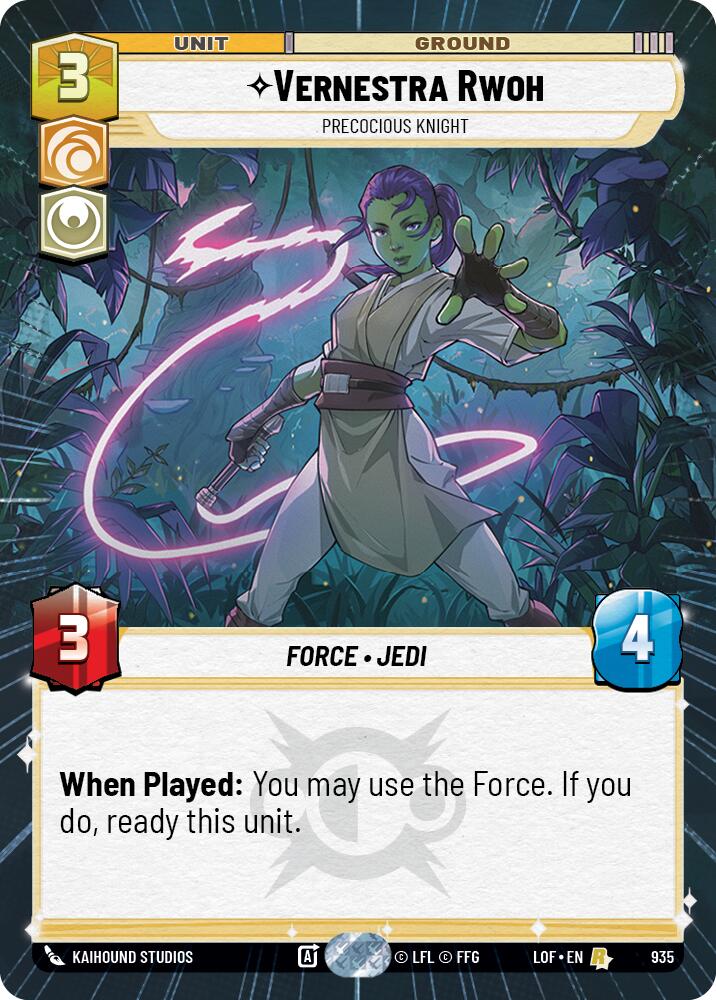 Vernestra Rwoh - Precocious Knight (935) (Hyperspace Foil) (935) [Legends of the Force] | Cards and Coasters CA