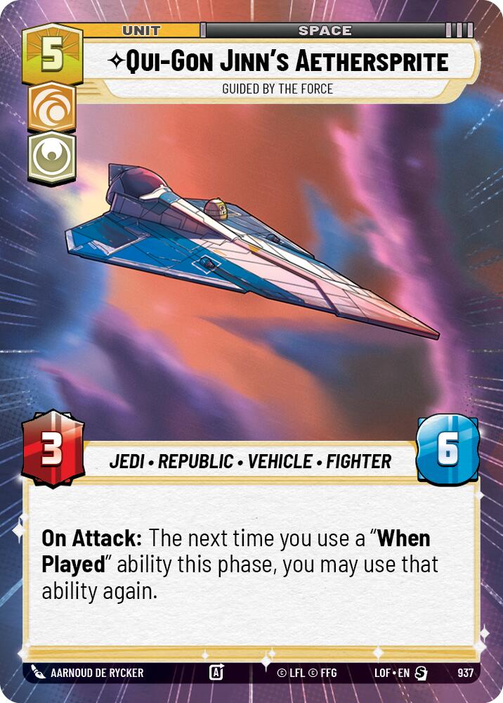 Qui-Gon Jinn's Aethersprite - Guided by the Force (937) (Hyperspace Foil) (937) [Legends of the Force] | Cards and Coasters CA