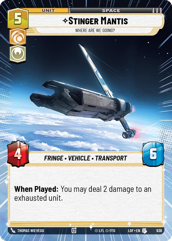 Stinger Mantis - Where Are We Going? (938) (Hyperspace Foil) (938) [Legends of the Force] | Cards and Coasters CA