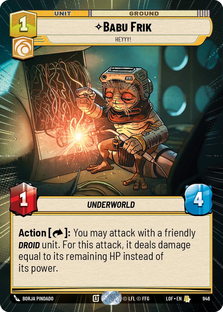 Babu Frik - Heyyy! (946) (Hyperspace Foil) (946) [Legends of the Force] | Cards and Coasters CA