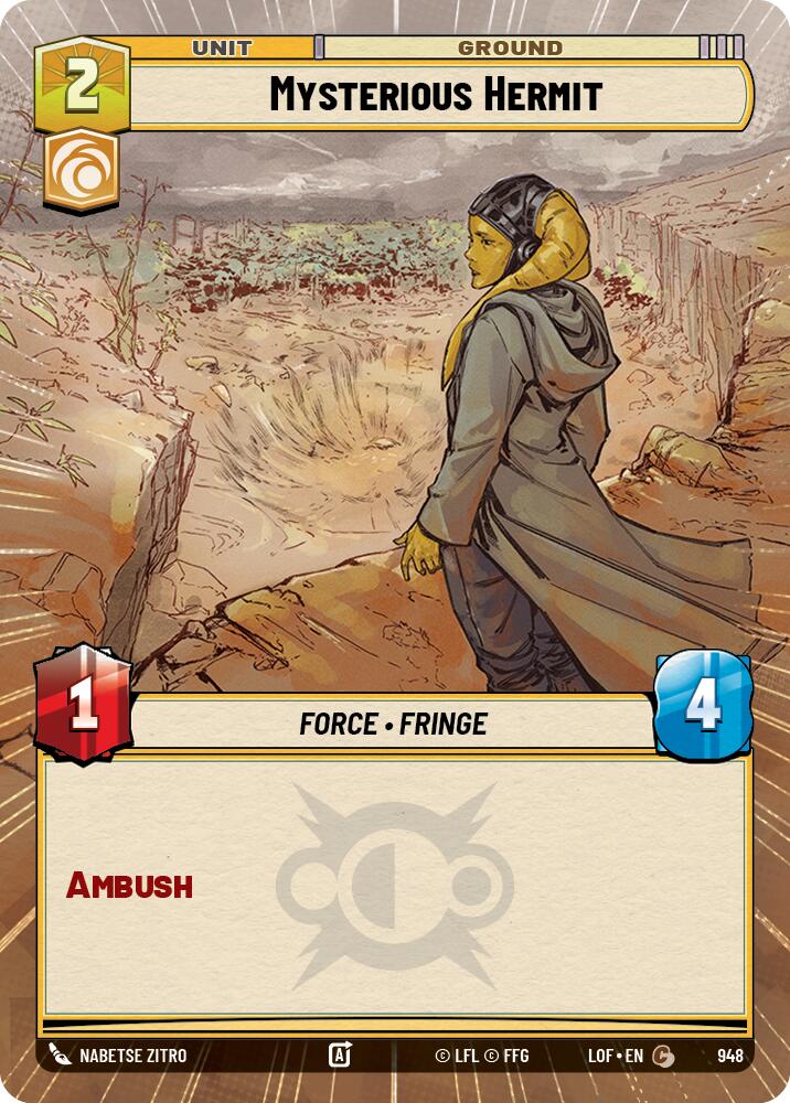 Mysterious Hermit (948) (Hyperspace Foil) (948) [Legends of the Force] | Cards and Coasters CA