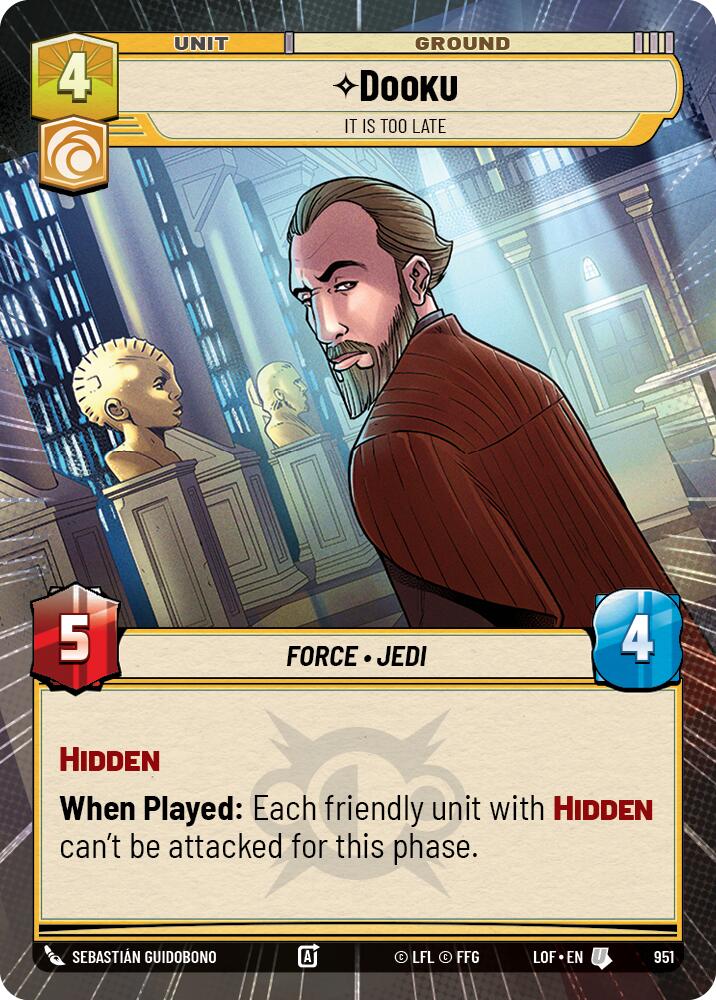 Dooku - It Is Too Late (951) (Hyperspace Foil) (951) [Legends of the Force] | Cards and Coasters CA