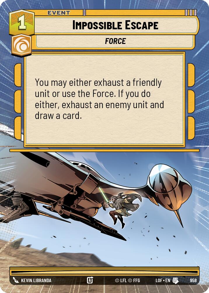 Impossible Escape (958) (Hyperspace Foil) (958) [Legends of the Force] | Cards and Coasters CA