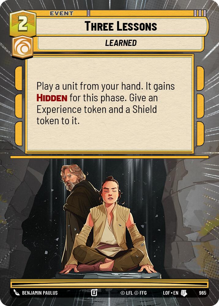 Three Lessons (965) (Hyperspace Foil) (965) [Legends of the Force] | Cards and Coasters CA