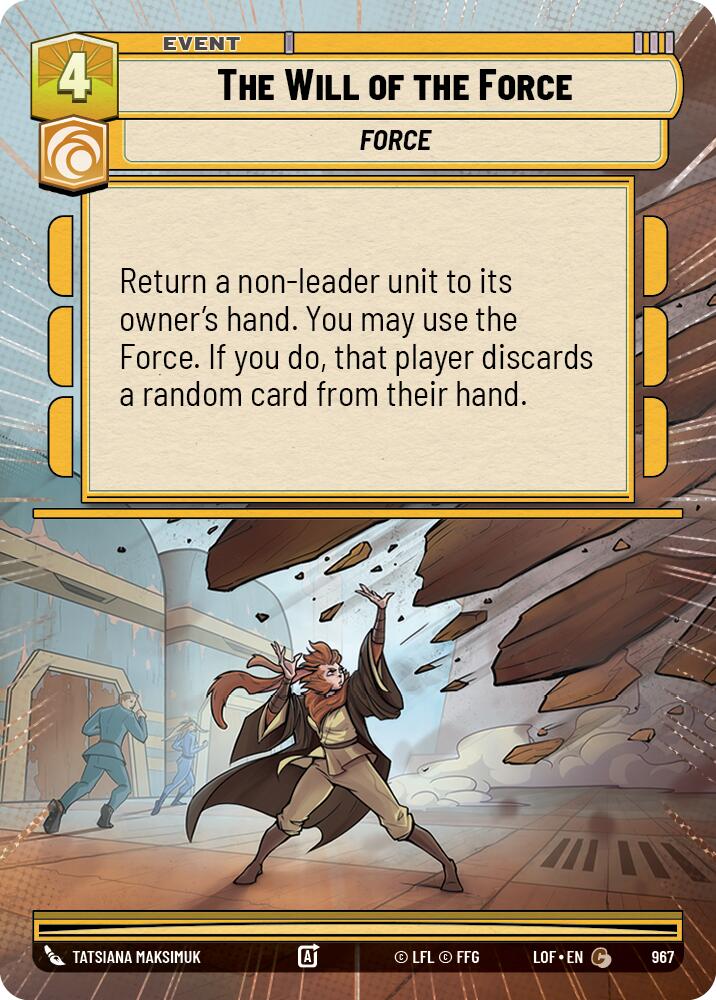 The Will of the Force (967) (Hyperspace Foil) (967) [Legends of the Force] | Cards and Coasters CA