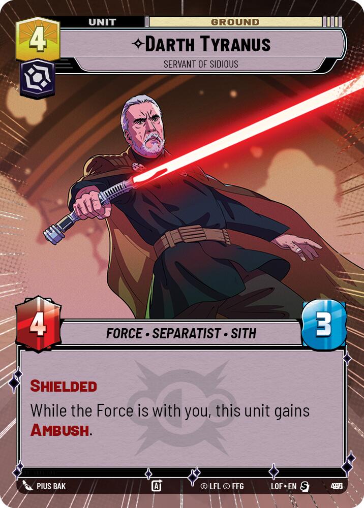 Darth Tyranus - Servant of Sidious (971) (Hyperspace Foil) (971) [Legends of the Force] | Cards and Coasters CA