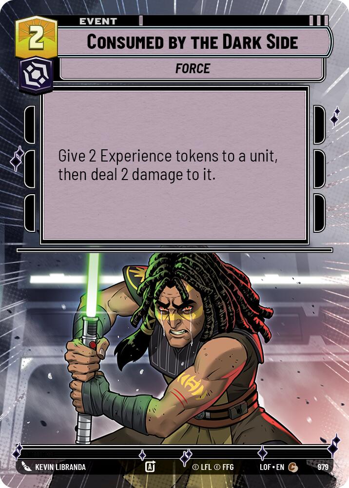 Consumed by the Dark Side (979) (Hyperspace Foil) (979) [Legends of the Force] | Cards and Coasters CA