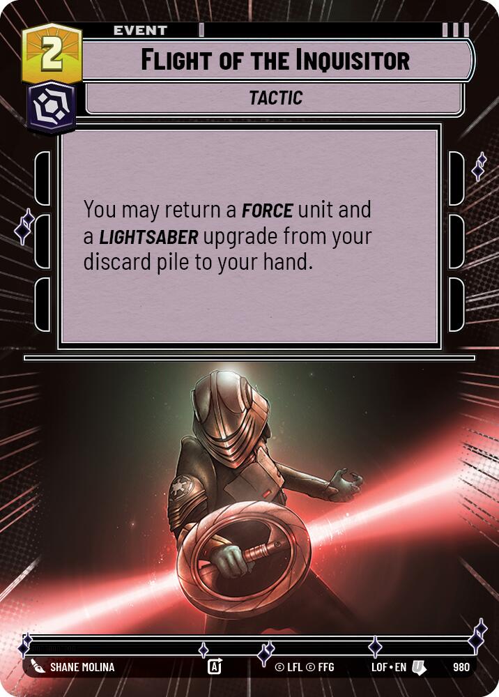 Flight of the Inquisitor (980) (Hyperspace Foil) (980) [Legends of the Force] | Cards and Coasters CA