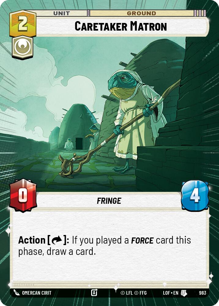 Caretaker Matron (983) (Hyperspace Foil) (983) [Legends of the Force] | Cards and Coasters CA