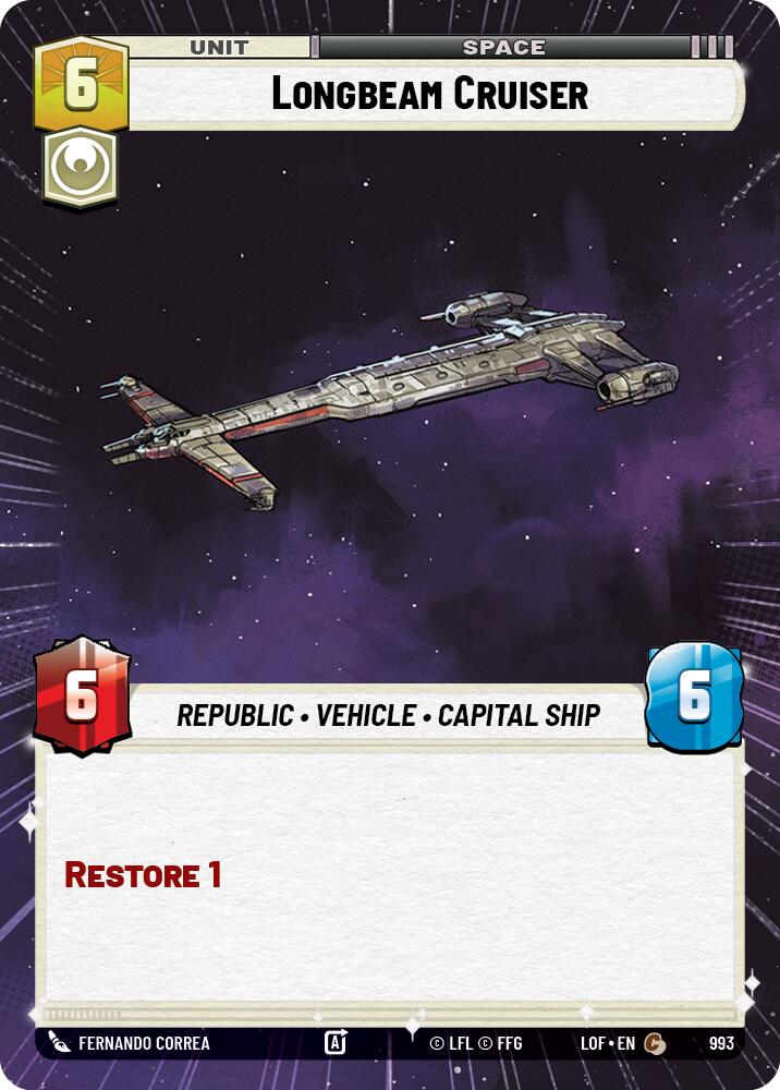 Longbeam Cruiser (993) (Hyperspace Foil) (993) [Legends of the Force] | Cards and Coasters CA