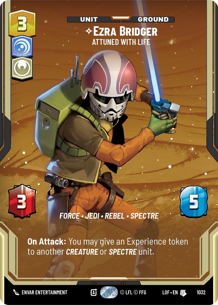 Ezra Bridger - Attuned With Life (1032) (Prestige) (1032) [Legends of the Force] | Cards and Coasters CA