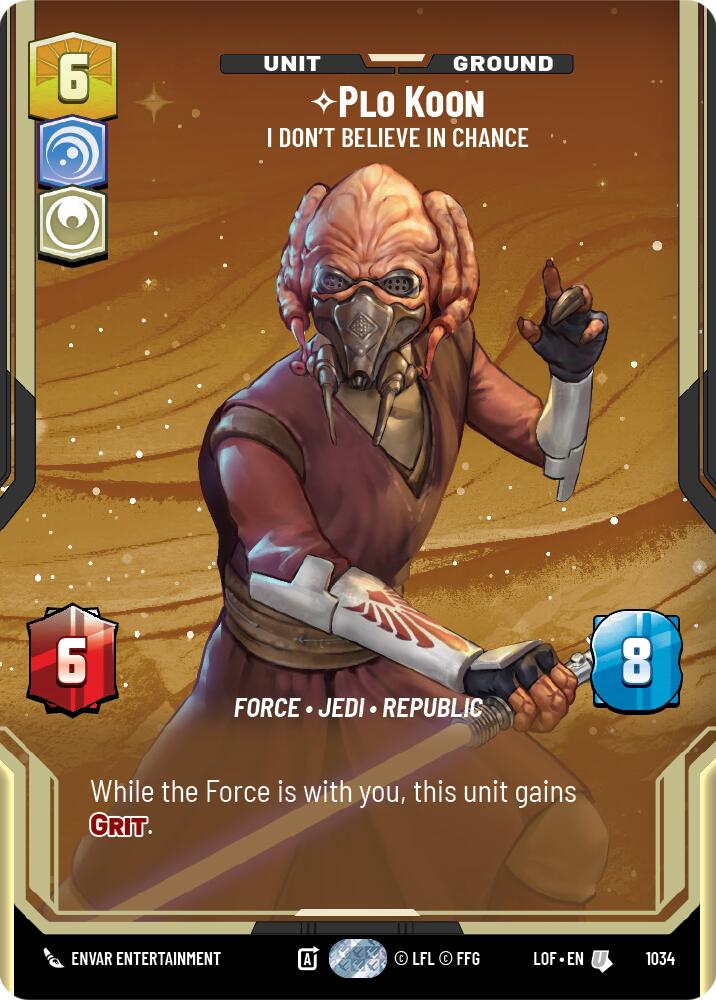 Plo Koon - I Don't Believe in Chance (1034) (Prestige) (1034) [Legends of the Force] | Cards and Coasters CA