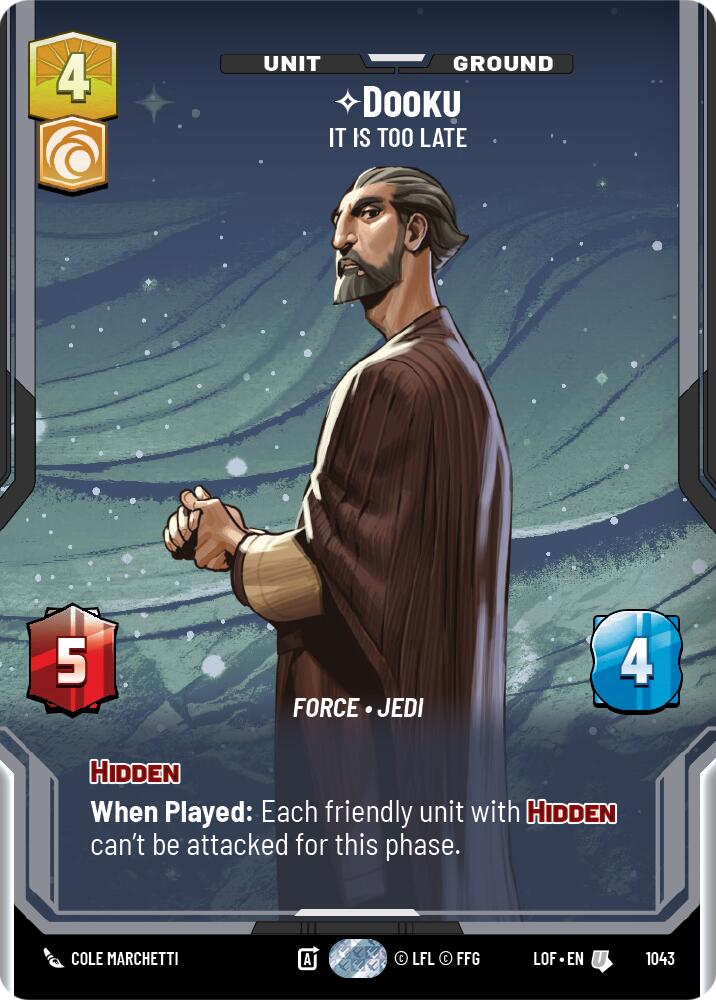 Dooku - It Is Too Late (1043) (Prestige) (1043) [Legends of the Force] | Cards and Coasters CA