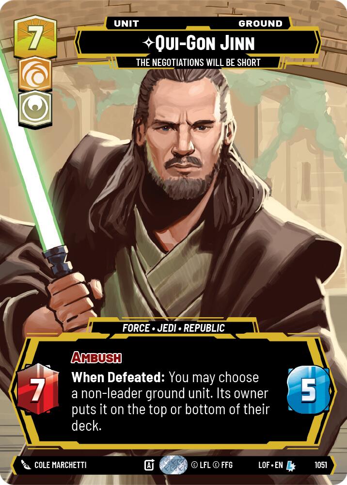 Qui-Gon Jinn - The Negotiations Will Be Short (1051) (Prestige) (1051) [Legends of the Force] | Cards and Coasters CA