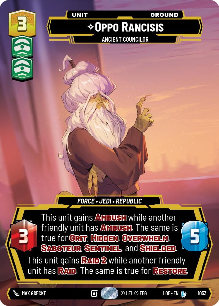 Oppo Rancisis - Ancient Councilor (1053) (Prestige) (1053) [Legends of the Force] | Cards and Coasters CA
