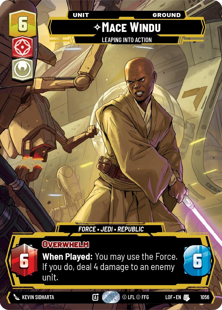 Mace Windu - Leaping into Action (1056) (Prestige) (1056) [Legends of the Force] | Cards and Coasters CA