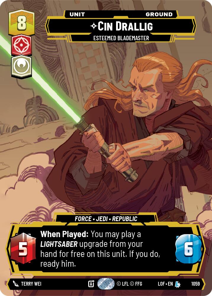 Cin Drallig - Esteemed Blademaster (1059) (Prestige) (1059) [Legends of the Force] | Cards and Coasters CA
