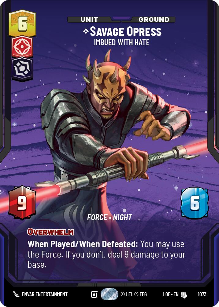 Savage Opress - Imbued With Hate (1073) (Prestige Foil) (1073) [Legends of the Force] | Cards and Coasters CA