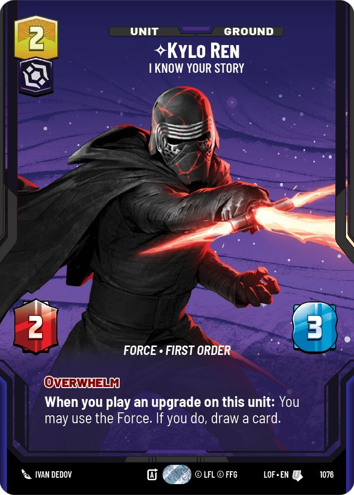 Kylo Ren - I Know Your Story (1076) (Prestige Foil) (1076) [Legends of the Force] | Cards and Coasters CA
