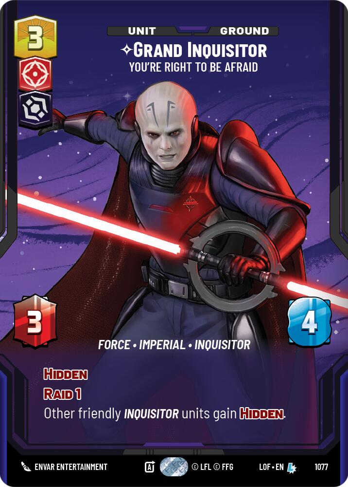 Grand Inquisitor - You're Right to Be Afraid (1077) (Prestige Foil) (1077) [Legends of the Force] | Cards and Coasters CA