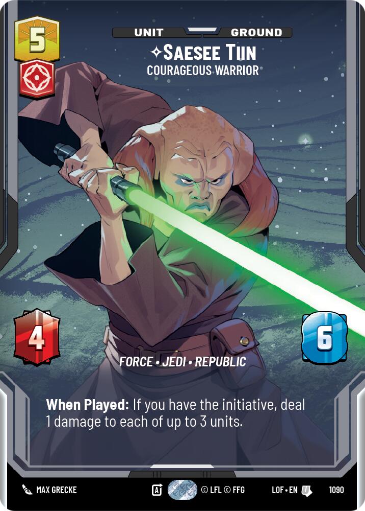 Saesee Tiin - Courageous Warrior (1090) (Prestige Foil) (1090) [Legends of the Force] | Cards and Coasters CA