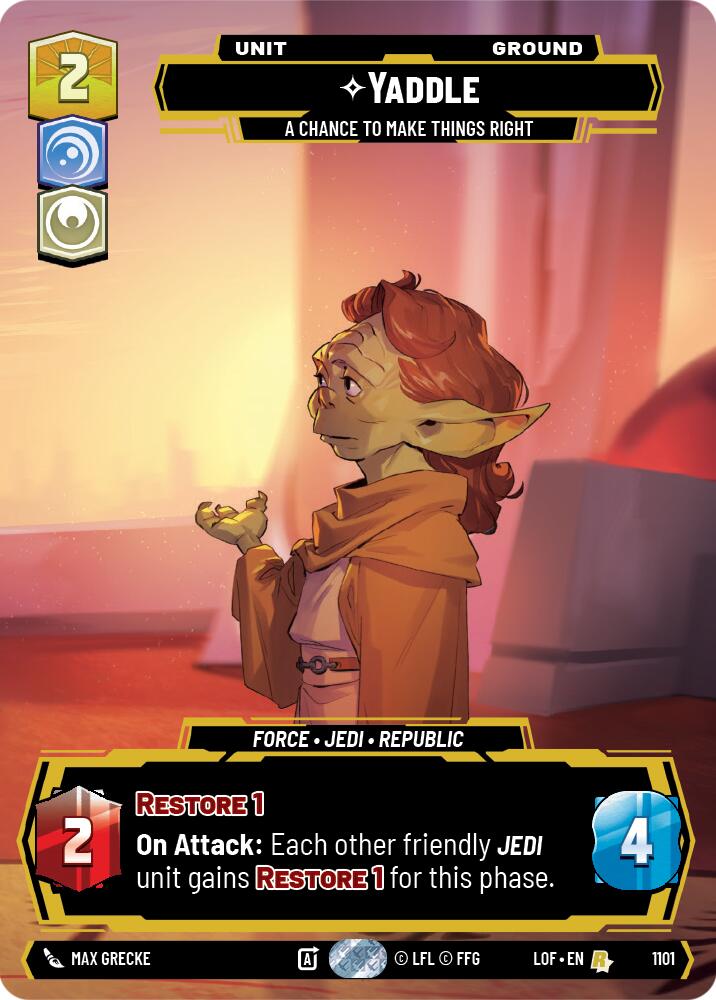 Yaddle - A Chance To Make Things Right (1101) (Prestige Foil) (1101) [Legends of the Force] | Cards and Coasters CA