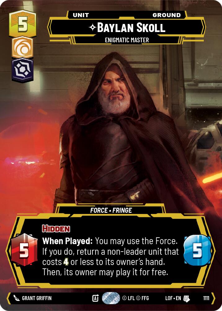Baylan Skoll - Enigmatic Master (1111) (Prestige Foil) (1111) [Legends of the Force] | Cards and Coasters CA