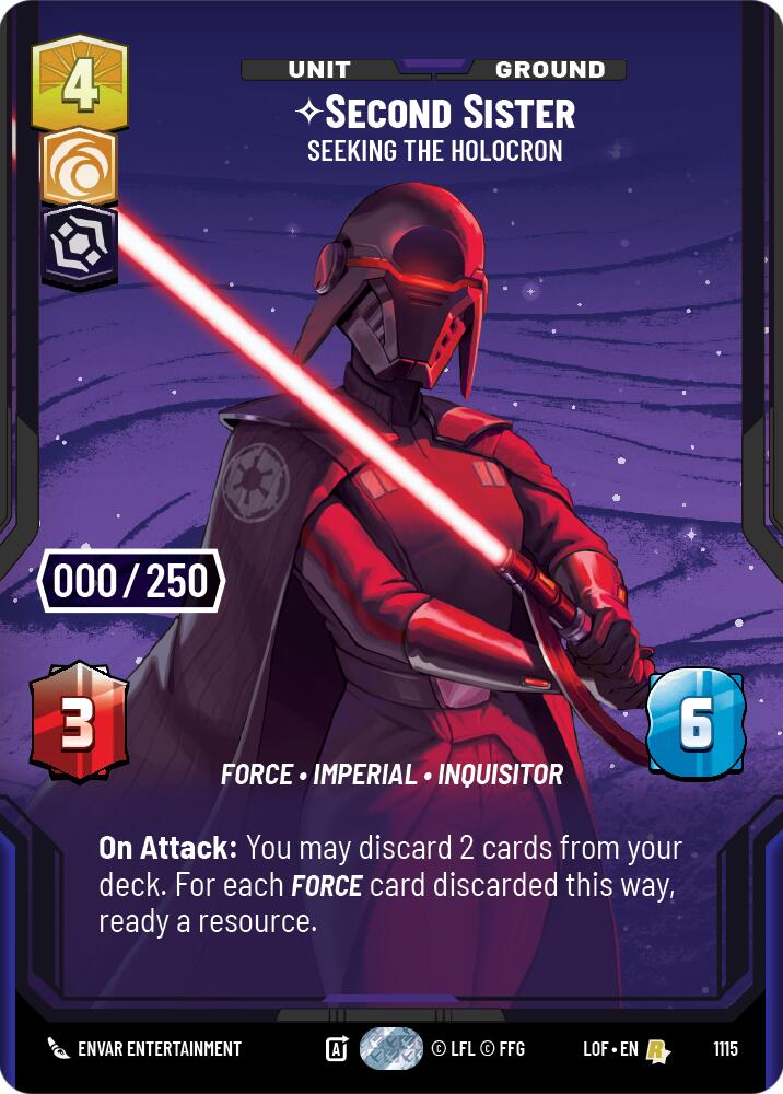 Second Sister - Seeking the Holocron (1115) (Serialized) (1115) [Legends of the Force] | Cards and Coasters CA