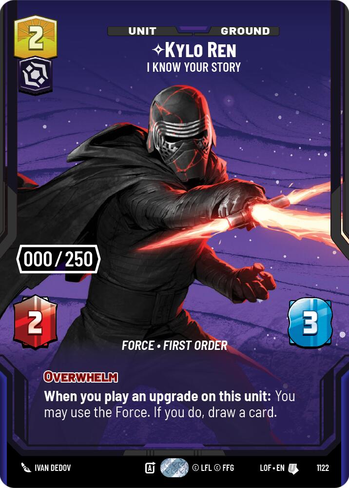 Kylo Ren - I Know Your Story (1122) (Serialized) (1122) [Legends of the Force] | Cards and Coasters CA