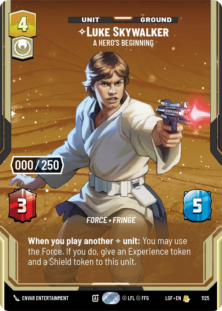 Luke Skywalker - A Hero's Beginning (1125) (Serialized) (1125) [Legends of the Force] | Cards and Coasters CA
