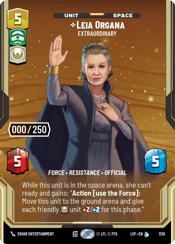 Leia Organa - Extraordinary (1128) (Serialized) (1128) [Legends of the Force] | Cards and Coasters CA