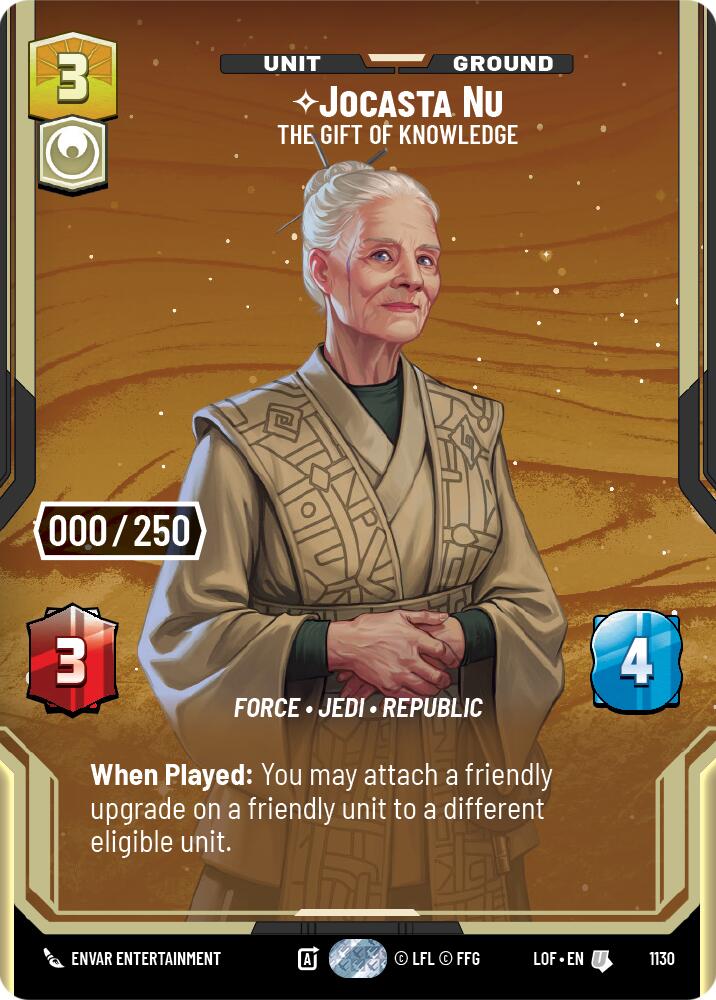 Jocasta Nu - The Gift of Knowledge (1130) (Serialized) (1130) [Legends of the Force] | Cards and Coasters CA