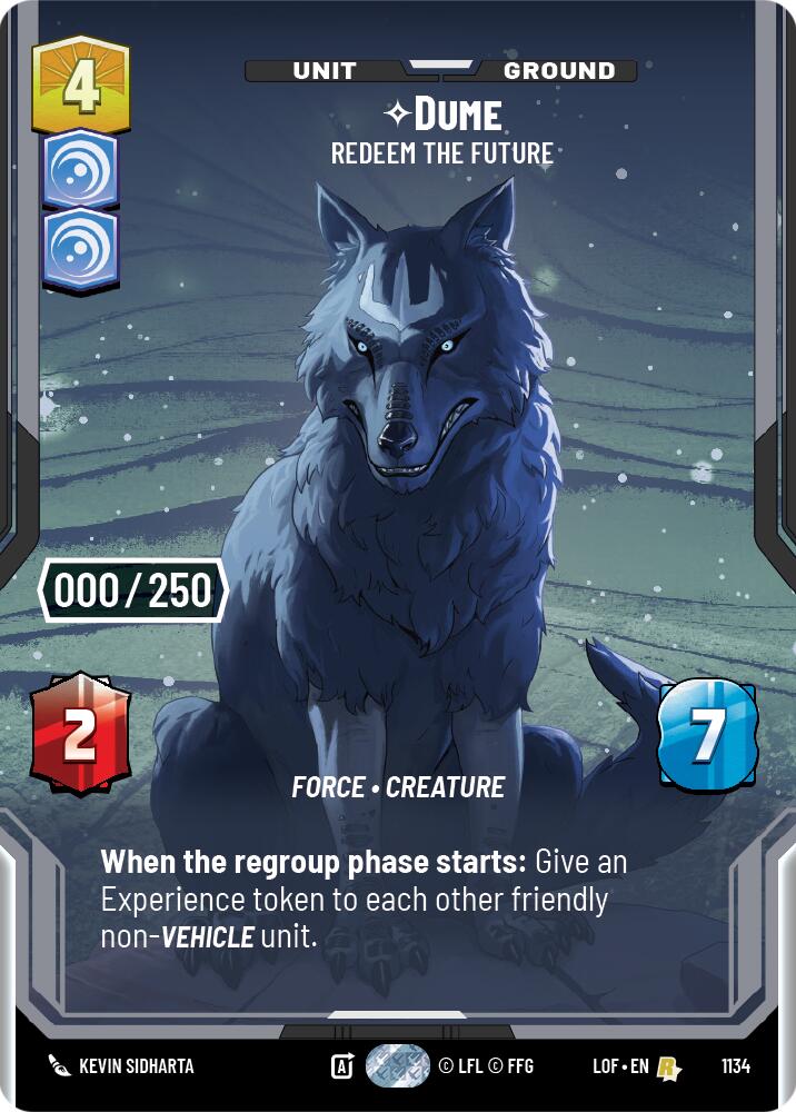 Dume - Redeem the Future (1134) (Serialized) (1134) [Legends of the Force] | Cards and Coasters CA