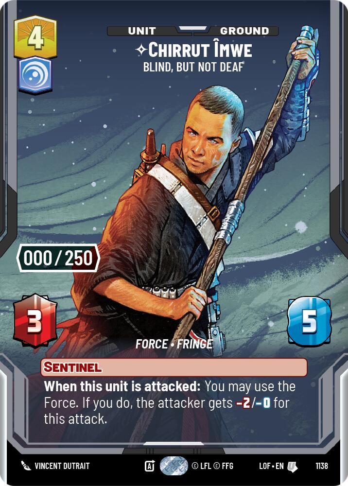Chirrut Imwe - Blind, but not Deaf (1138) (Serialized) (1138) [Legends of the Force] | Cards and Coasters CA