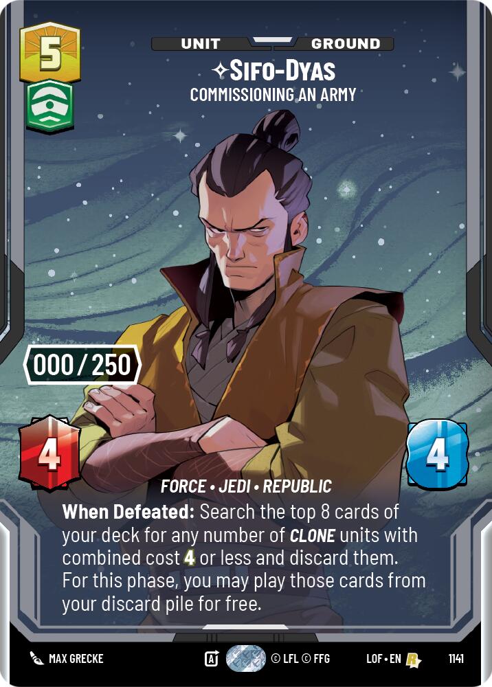 Sifo-Dyas - Commissioning An Army (1141) (Serialized) (1141) [Legends of the Force] | Cards and Coasters CA