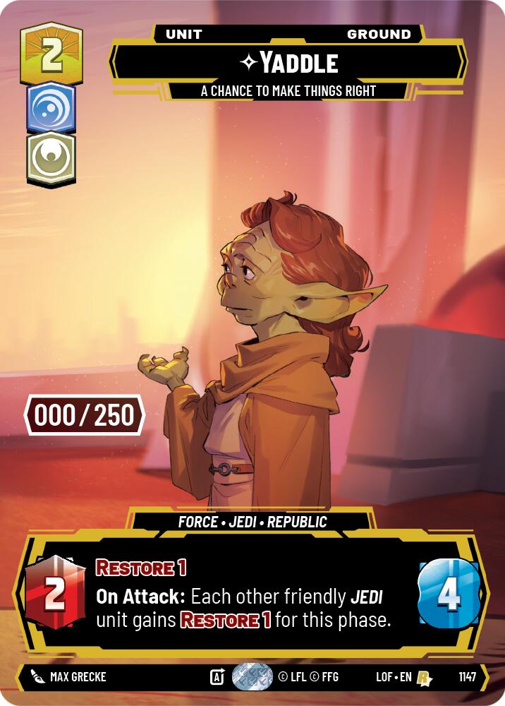 Yaddle - A Chance To Make Things Right (1147) (Serialized) (1147) [Legends of the Force] | Cards and Coasters CA