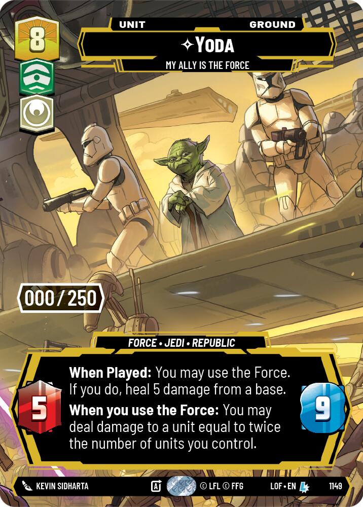 Yoda - My Ally is the Force (1149) (Serialized) (1149) [Legends of the Force] | Cards and Coasters CA