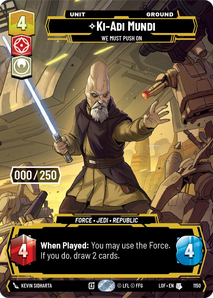 Ki-Adi-Mundi - We Must Push On (1150) (Serialized) (1150) [Legends of the Force] | Cards and Coasters CA