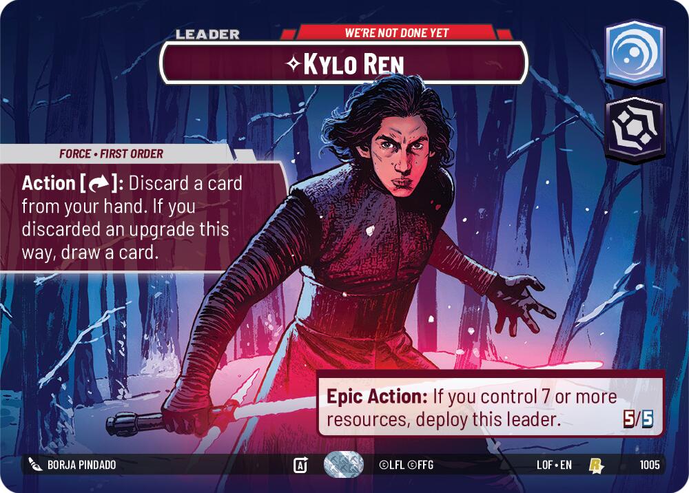Kylo Ren - We're Not Done Yet (1005) (Showcase) (1005) [Legends of the Force] | Cards and Coasters CA