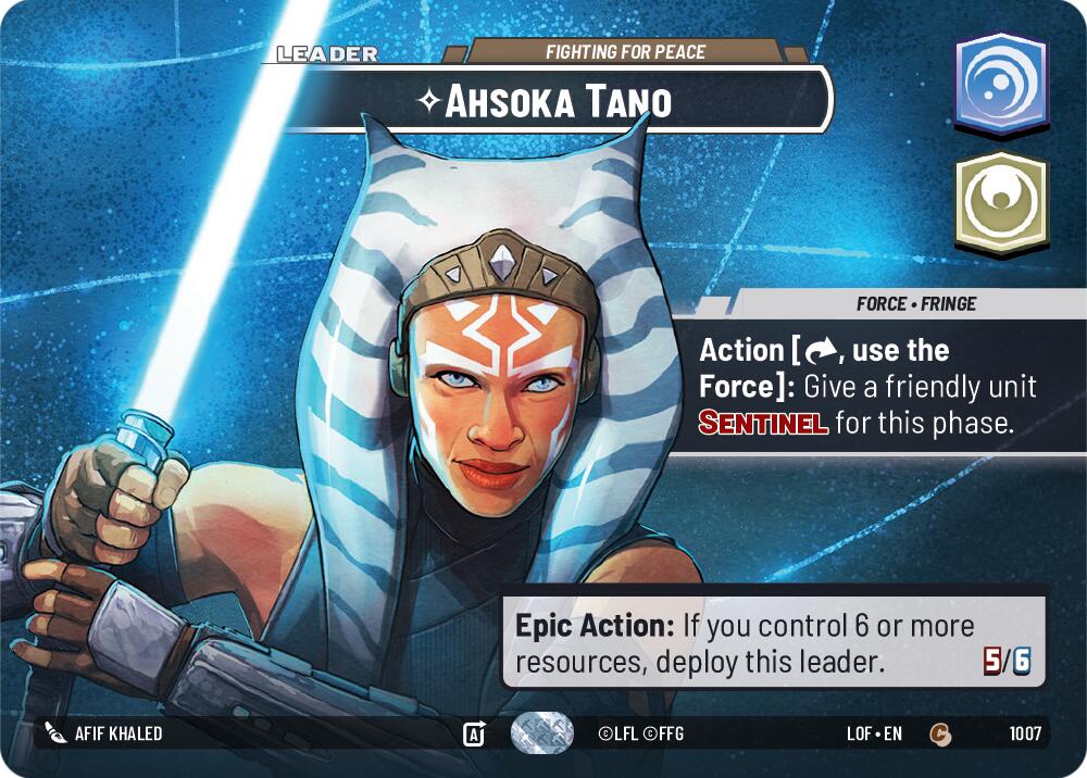 Ahsoka Tano - Fighting For Peace (1007) (Showcase) (1007) [Legends of the Force] | Cards and Coasters CA