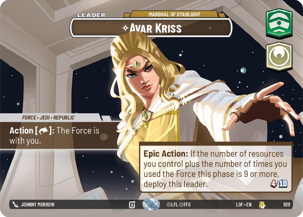 Avar Kriss - Marshal of Starlight (1011) (Showcase) (1011) [Legends of the Force] | Cards and Coasters CA