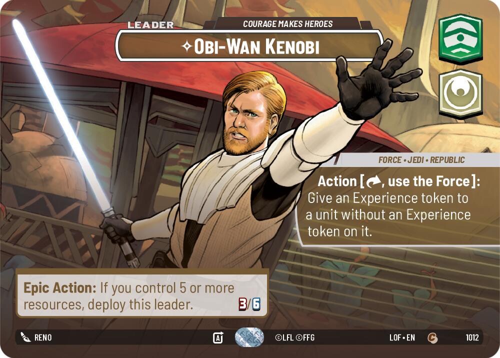 Obi-Wan Kenobi - Courage Makes Heroes (1012) (Showcase) (1012) [Legends of the Force] | Cards and Coasters CA