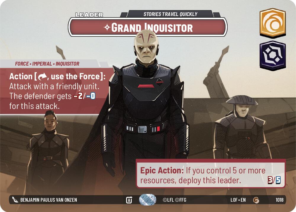 Grand Inquisitor - Stories Travel Quickly (1018) (Showcase) (1018) [Legends of the Force] | Cards and Coasters CA