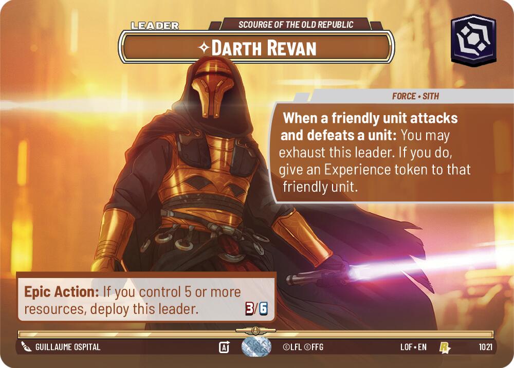 Darth Revan - Scourge of the Old Republic (1021) (Showcase) (1021) [Legends of the Force] | Cards and Coasters CA