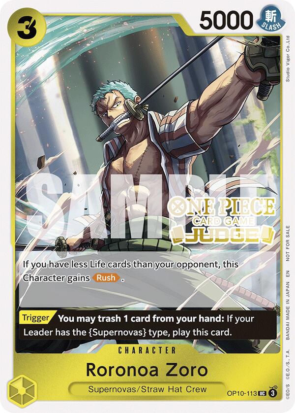 Roronoa Zoro (Judge Pack Vol. 6) [One Piece Promotion Cards] | Cards and Coasters CA