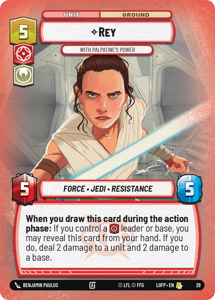 Rey - With Palpatine's Power (29) (29) [Legends of the Force: Weekly Play] | Cards and Coasters CA