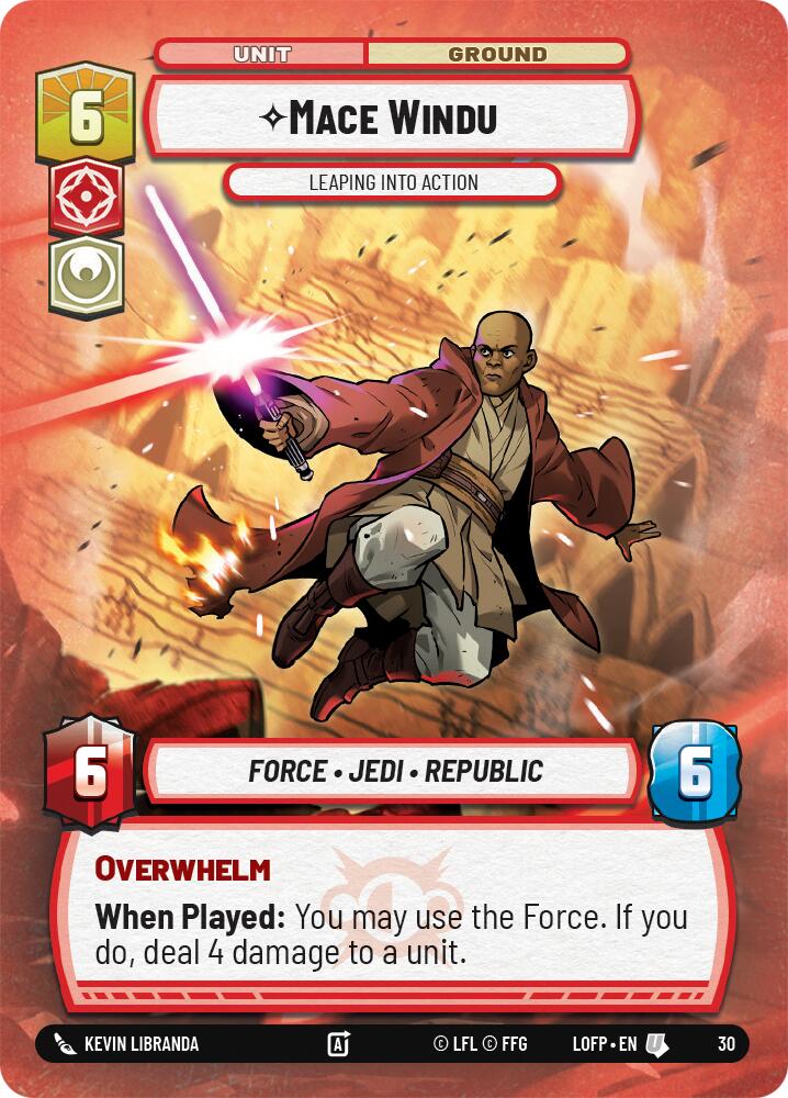 Mace Windu - Leaping into Action (30) (30) [Legends of the Force: Weekly Play] | Cards and Coasters CA
