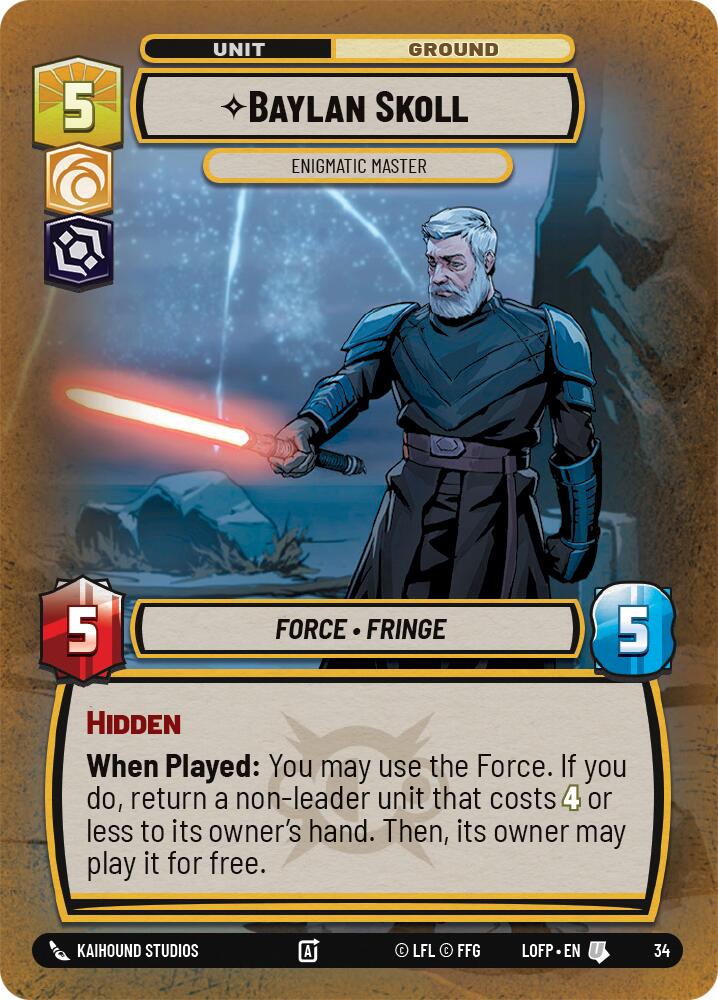 Baylan Skoll - Enigmatic Master (34) (34) [Legends of the Force: Weekly Play] | Cards and Coasters CA