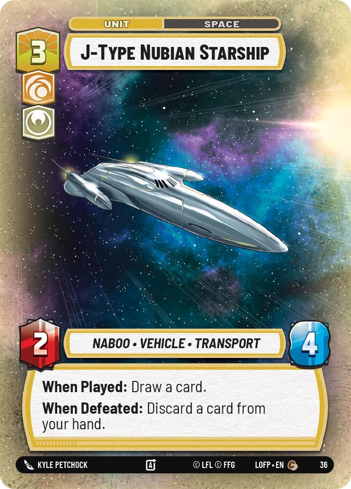 J-Type Nubian Starship (36) (36) [Legends of the Force: Weekly Play] | Cards and Coasters CA