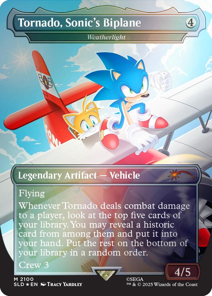 Tornado, Sonic's Biplane - Weatherlight (Rainbow Foil) [Secret Lair Drop Series] | Cards and Coasters CA